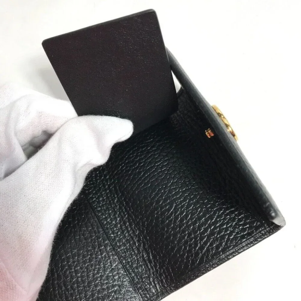 GUCCI 456118 GG Marmont 6-Ring key Key Case Leather Black/Gold